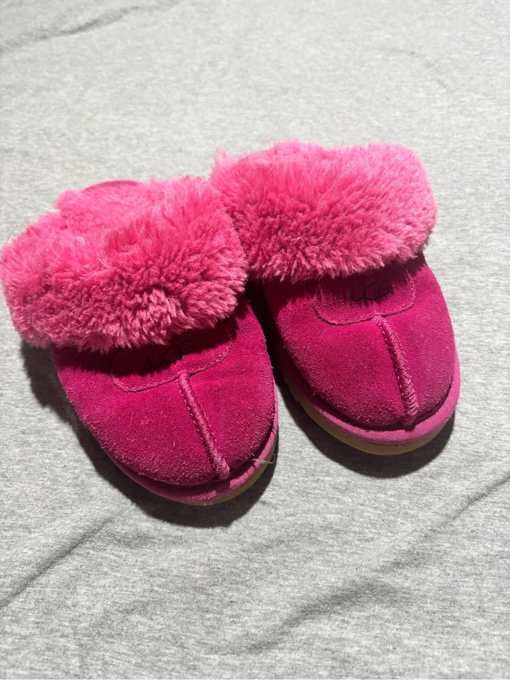 UGG Kids Hot Pink Slip-On Slippers